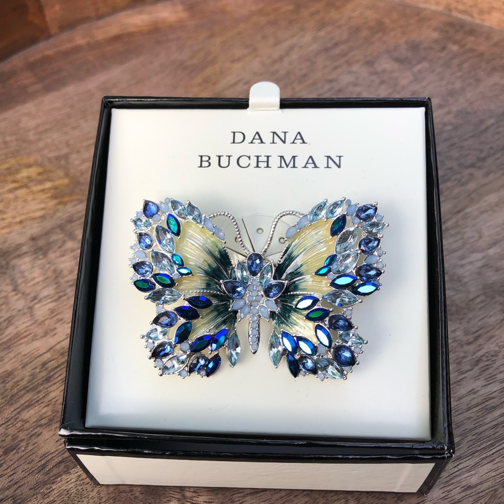 Dana Buchman Butterfly Brooch in Beautiful Blues, NIB
